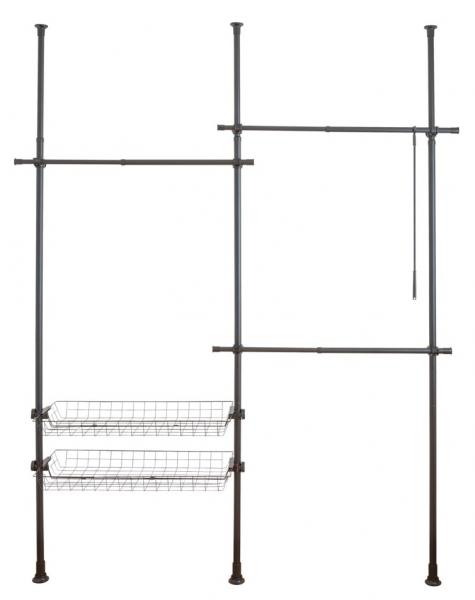 Wenko Hercules teleskopsystem til garderobe Duo 164-215 cm - Sort Wenko Hercules teleskopsystem til garderobe Duo 164-215 cm - Sort