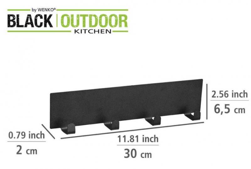 Wenko Ima knagerække til grill m/magnet - Mat sort Wenko Ima knagerække til grill m/magnet - Mat sort