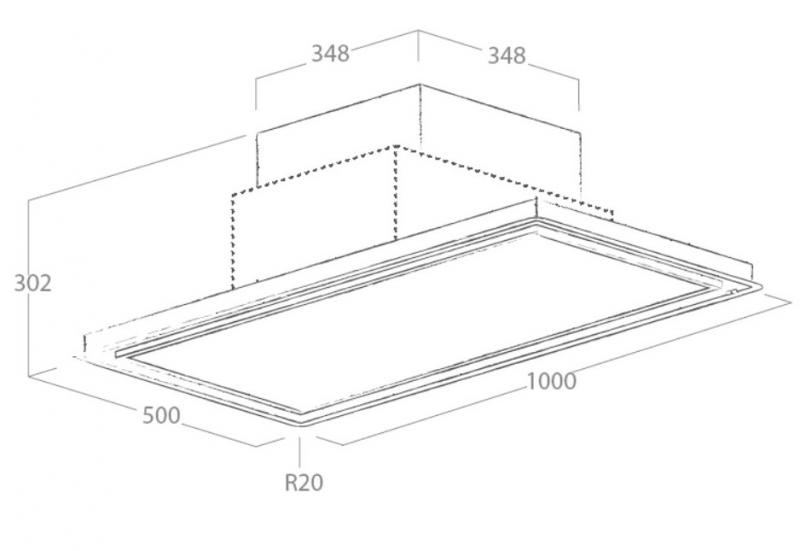 Eico Skydome 100 H30 indbygget emhætte t/ loft el. niche - Hvid Eico Skydome 100 H30 indbygget emhætte t/ loft el. niche - Hvid