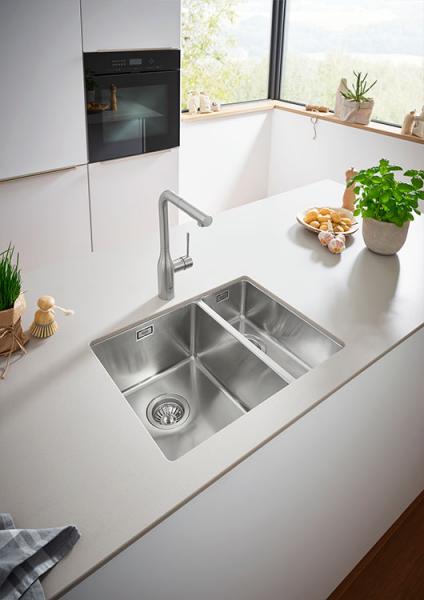 Grohe K700U køkkenvask i rustfrit stål m/skylleskål Grohe K700U køkkenvask i rustfrit stål m/skylleskål