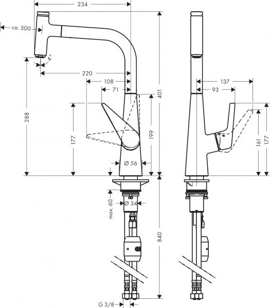 Hansgrohe Talis Select S 300 køkkenarmatur med udtrækstud Hansgrohe Talis Select S 300 køkkenarmatur med udtrækstud