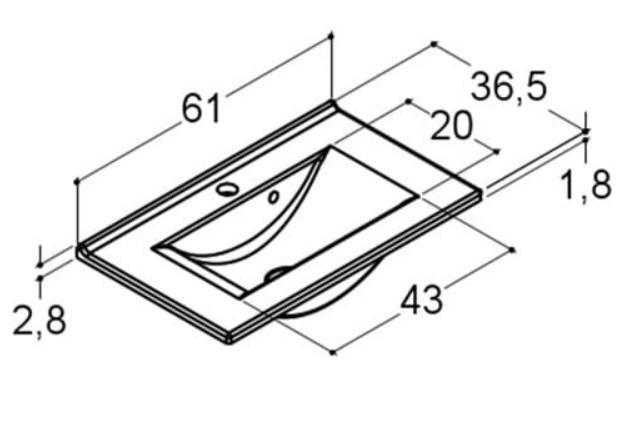 Dansani Mido+ 60 MINI møbelpakke m/Amber vask - Mat hvid Dansani Mido+ 60 MINI møbelpakke m/Amber vask - Mat hvid