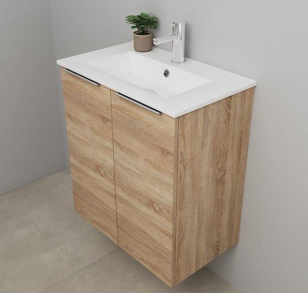 Sanibell Online 60 komplet mini badeværelsesmøbel - Flatpack - Bardolino eg Sanibell Online 60 komplet mini badeværelsesmøbel - Flatpack - Bardolino eg