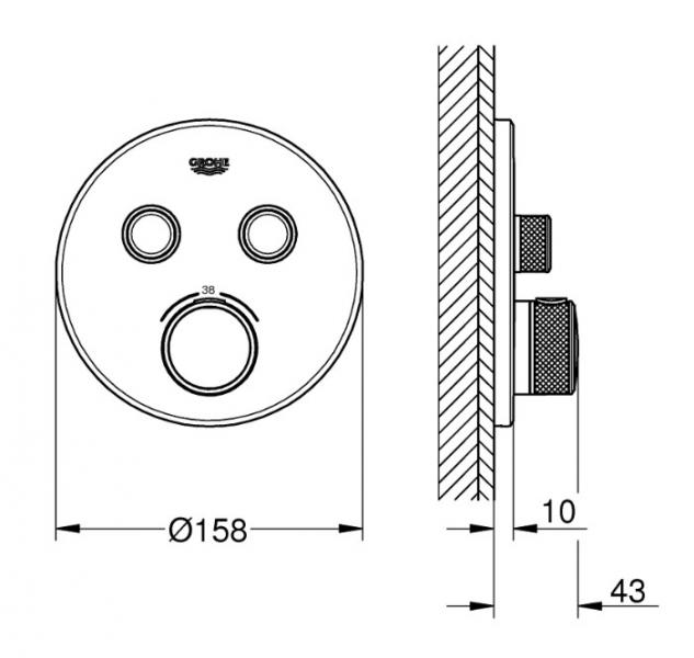 Grohe SmartControl komplet indbygningspakke til badekar - Krom/rund Grohe SmartControl komplet indbygningspakke til badekar - Krom/rund