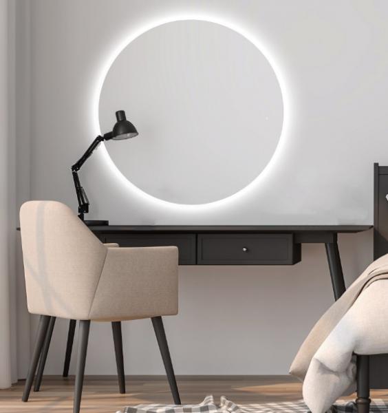 Puk rundt spejl m/backlight - 80 cm Puk rundt spejl m/backlight - 80 cm