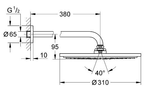 Grohe SmartControl komplet brusesystem m/Rainshower 310 til indbygning - Børstet Cool Sunrise Grohe SmartControl komplet brusesystem m/Rainshower 310 til indbygning - Børstet Cool Sunrise