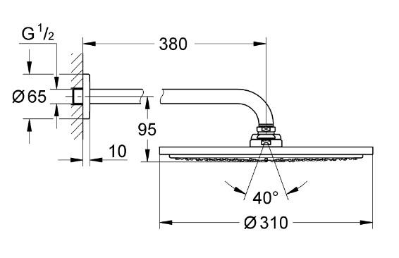 Grohe SmartControl komplet brusesystem med Rainshower 310 hovedbruser til indbygning - Poleret Cool Sunrise Grohe SmartControl komplet brusesystem med Rainshower 310 hovedbruser til indbygning - Poleret Cool Sunrise