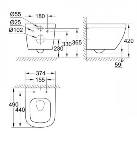 Grohe Euro kompakt Rimless toiletpakke inkl. sæde m/soft-close, cisterne og krom betjening Grohe Euro kompakt Rimless toiletpakke inkl. sæde m/soft-close, cisterne og krom betjening