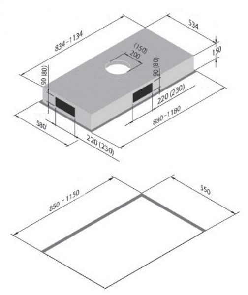 Eico Distante 90 W SM - Link emhætte til indbygning - Hvid Eico Distante 90 W SM - Link emhætte til indbygning - Hvid