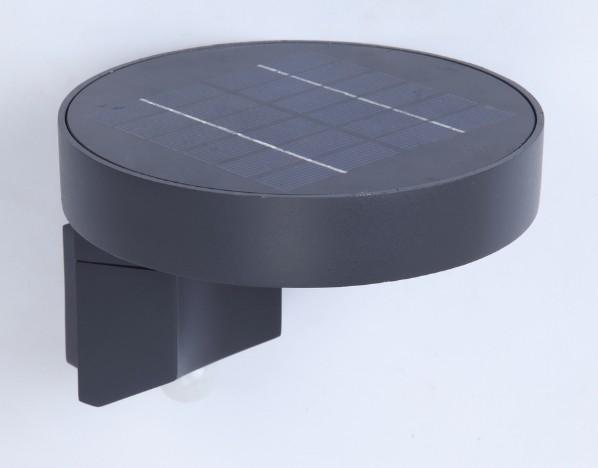 Lutec Diso Solar udendørs væglampe m/solceller og sensor - Grå Lutec Diso Solar udendørs væglampe m/solceller og sensor - Grå
