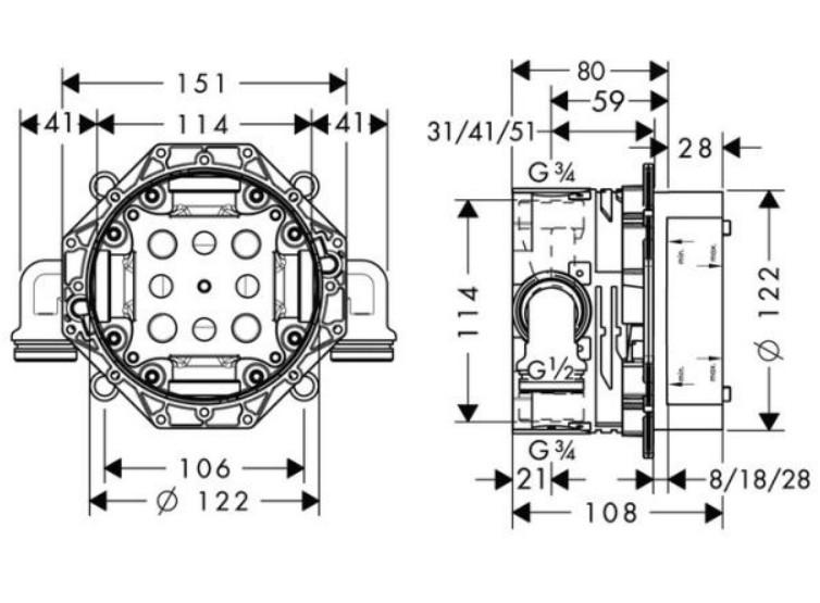 Hansgrohe Rebris komplet indbygningspakke til badekar - Mat sort Hansgrohe Rebris komplet indbygningspakke til badekar - Mat sort
