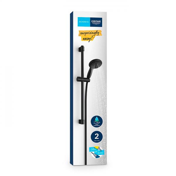 Grohe Vitalio Start 110 brusesæt 2 sprays m/WaterSaving - Mat sort Grohe Vitalio Start 110 brusesæt 2 sprays m/WaterSaving - Mat sort