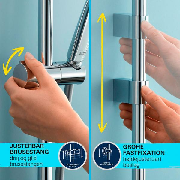 Grohe Vitalio Comfort 110 brusesæt 3 sprays m/Water Saving Grohe Vitalio Comfort 110 brusesæt 3 sprays m/Water Saving